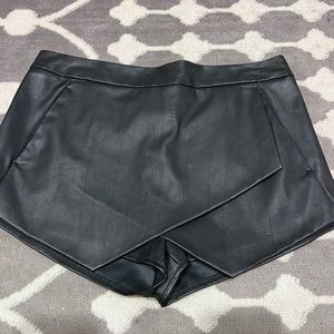 Express faux leather skort
